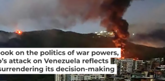 Explosions were seen across Caracas after the U.S. launched large-scale attacks on Venezuela and captured its leader and his wife. AFP via Getty Images